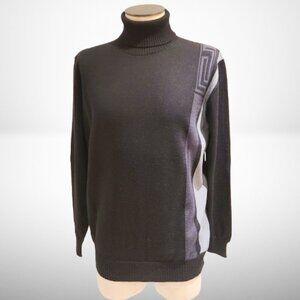 Versace Collection Men's Black Turtleneck Sweater Stylish & Sophisticated - XXL